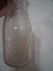 Vintage Bordens Farm Products Embossed Ribbed 1 Pint Milk Bottle  Chicago