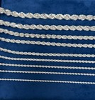 925 Sterling Silver Italian Diamond Cut Rope Chain Necklace All Sizes - Unisex