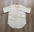 50s Vintage Sears Chainstitched Bowling Shirt Men   s Large Shriners White Cotton