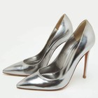 Gianvito Rossi Gianvito Size 36 5 Silver Leather Pointed Toe Pumps