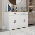 47 95 Farmhouse Buffet Cabinet Storage Sideboard 2 Drawers 4 Doors White
