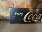 Enjoy Coca-cola Embossed Tin Soda Pop Advertising Original Trade-mark Sign 17 5 