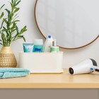 Small Plastic Storage Organizer Basket  Off-white