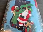 Bucilla Felt   Sequin Christmas Stocking Kit    santa   Dino  Dinosaur 18 