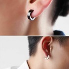 4pcs Men Women Stainless Steel Clip On Non-piercing Hoop Ear Stud Cuff Earrings