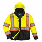 Portwest Us367 Hi Vis 2-in-1 Reflective Waterproof Safety Bomber Jacket Ansi