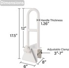 Adjustable Bathtub Safety Rail Shower Grab Bar Handle  Stainless Steel  White