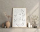 Bums Galore Art Print Minimalist Sexy Butt Nude One Line Drawing Poster Framed