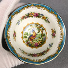 Royal Albert Chelsea Bird Teal Open Sugar Bowl   Mini Creamer England Vtg 1940s