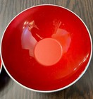 Vtg Emalox Norway Enamel Aluminum Set Of 2 Small Bowls Red 4      6   