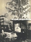 1940s Adorable Little Girl Christmas Tree Toys Doll Holiday Vtg Snapshot Photo