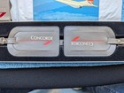British Airways Concorde Airplane Pair Of Grey Leather Luggage Tags New In Box
