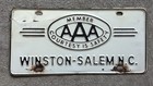 Old Antique Automobile Aaa Winston Salem Nc  Advertising Booster License Plate