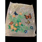 Vintage Retro Plastic Bag Yellow Butterflies Floral Boho Bohemian Decor