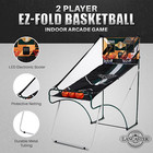 Lancaster Sports Ez Fold Basketball Arcade Game  Indoor 2 Player Dual Hoop Shot 