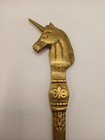 Vintage Brass Unicorn Head Letter Opener Equestrian Desk Accessory  8 75 