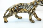 Vintage Ceramic Cheetah Leopard Figurine Multi Browns Blacks Patchwork Animals