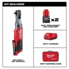 Milwaukee Cordless Ratchet Kit 3 8  12v Li-ion Variable Speed   Compact Inflator