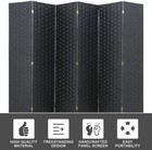 Room Divider Wood Screen  6 Panel Folding Partition  Wooden Mesh Woven Design