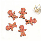 10pcs Wooden Christmas Cartoon Gingerbread Man Ornaments Diy Hand-painted Doodle