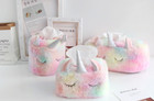Cute Rainbow Unicorn Tissue Box Cover Napkin Toilet Paper Roll Holder Desk Decor