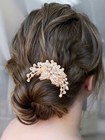 Bride Wedding Flower Hair Comb Rhinestones Bridal Hair Clip Crystal Hair Piec   