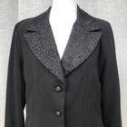 Vintage Black Beaded Collar Single Breasted Blazer