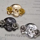 Silver Skull Badge Metal Death s Head Hat Pin Insignia Medal Emblem Lapel Brooch