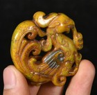 4cm Chinese Han Dynasty Old Jade Carved Phoenix Bird Exorcize Amulet Pendant