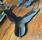 Antique-brown Set Of 4 Cast Iron Vintage Wood coal Stove Legs Feet Or Repurpose