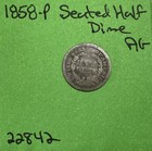 1858-p Us Seated Liberty Half Dime 5c Ag About Good
