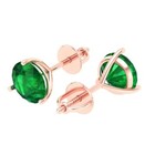 4ct Round Cut Solitaire Studs - Gemstone - Rose Gold - Earrings Screw Back
