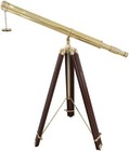 Antique Golden Floor Standing Brass 39 Inch Telescope W wooden Tripod Stand