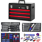 Workpro 408 Piece Mechanics Tool Set Socket Wrench Set With Heavy Duty Metal Box