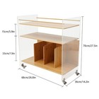 Acrylic bamboo End Table Side Table Modern 3-tier End Table With Four Wheels Usa