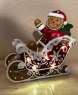 Light-up Gingerbread Man Sleigh Figurine 12  - Santa Sleigh Christmas Decor