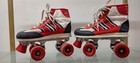 Vintage Children s Roller Skates Red White   Blue For Display 70s Collectors