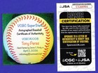 Tony Perez Signed Onl Baseball  Vcbc Superstats  Hand Painted  Reds  Hof  Jsa