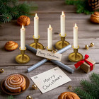 Upgraded Real Wax Short Led Flameless Taper Candles With Remote  6 Pcs White Can