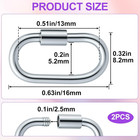 2pcs Oval Jewelry Clasp  925 Sterling Silver Screw Locking Carabiner Clips  Smal