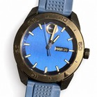 Movado Bold Men s Quartz Blue Dial 43mm 100m Black Case Blue Rubber Strap