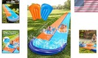 32 5ft Double Water Slide With Sprinkler   2 Inflatable Boards For Family Fun