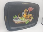 Vintage Metal Hand Painted Tole Tray  Black 15x11  Very Unique