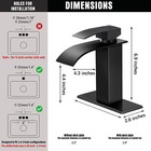 Black Widespread Bathroom Sink Faucet Basin 3 Hole Vanity Mixer Waterfall Tap