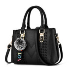 Women s Leather Handbags Embroidery Tote Shoulder Bag Messenger Purse Hairball