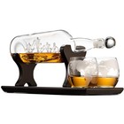 Whiskey Decanter   Glasses Set - Ship In A Bottle Design  Perfect Gift For Men