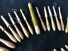 Antique French Job Lot 25 Hand Turned Wooden Tatting Lace Making Bobbins C1910