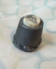 Collectible Pewter Thimble Faux Scrimshaw Sailing Ship Top With Whales On Sides