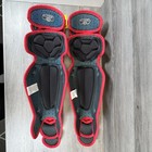 Easton Elite   x Catcher s Leg Guards Adult 17 5  Red silver Nwt