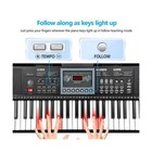 61 Key Keyboard Piano For Beginners With Stand Bench  Lighted Keys In Follow    